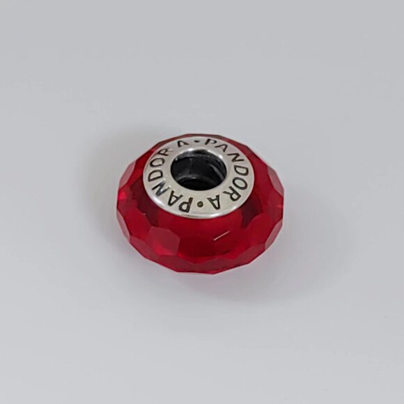 Pandora Red Fascinating Faceted Murano Glass Charm Bead with box - Picture 4 of 5